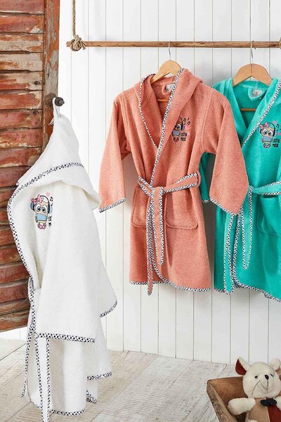 ECOCOTTON - Ecocotton Melodica Organic Cotton Hooded Kids Bathrobe