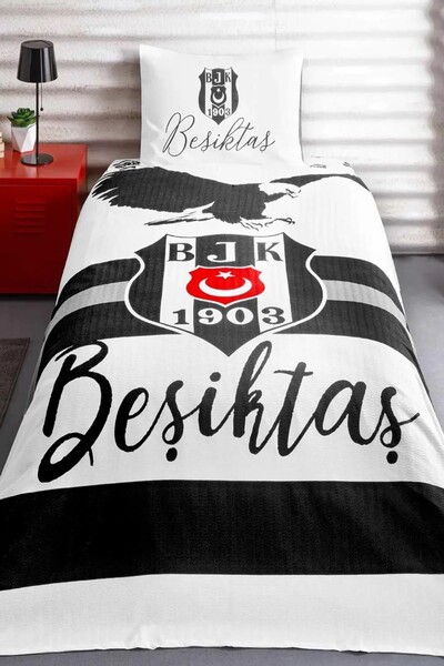 TAÇ - Taç Licenced Beşiktaş Siyah Kartal Cotton Single Bed Cover Set